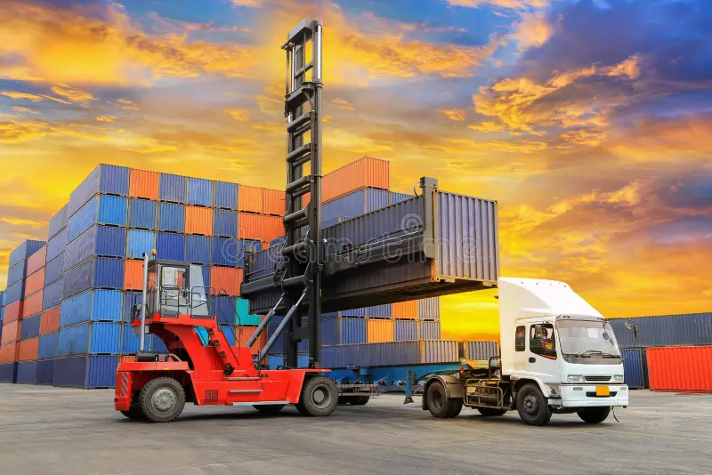 truck-industrial-container-cargo-logistic-import-export-yard-83971892